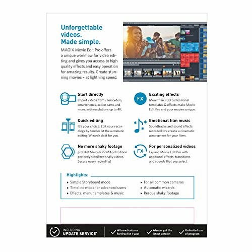 Magix Movie Edit Pro features overview highlighting key functionalities.